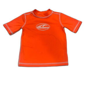 Koala Kids 18/24M Swim Rashguard Swim Shirt Orange White Wave Toddler Swim Wear